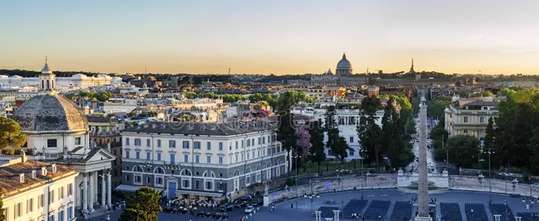 Panoramic View of Rome Panoramic view of Rome with St. Peter's Dome in the background
